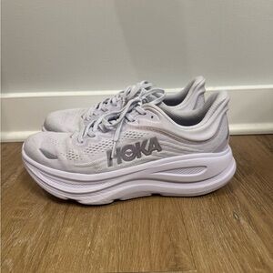 HOKA Women's Purple Gray/White Bondi 9 Running Sneakers